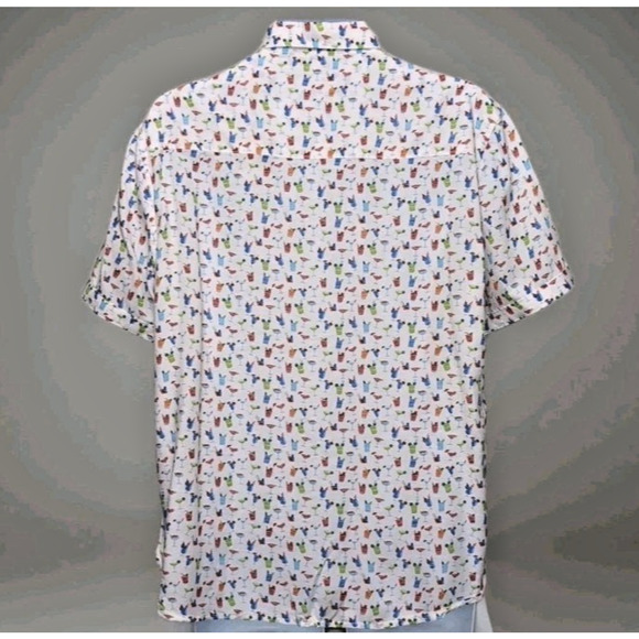 Age Of Wisdom Button Up Shirt Mens M White Multicolor Cocktails Print NEW NWT - Picture 4 of 12